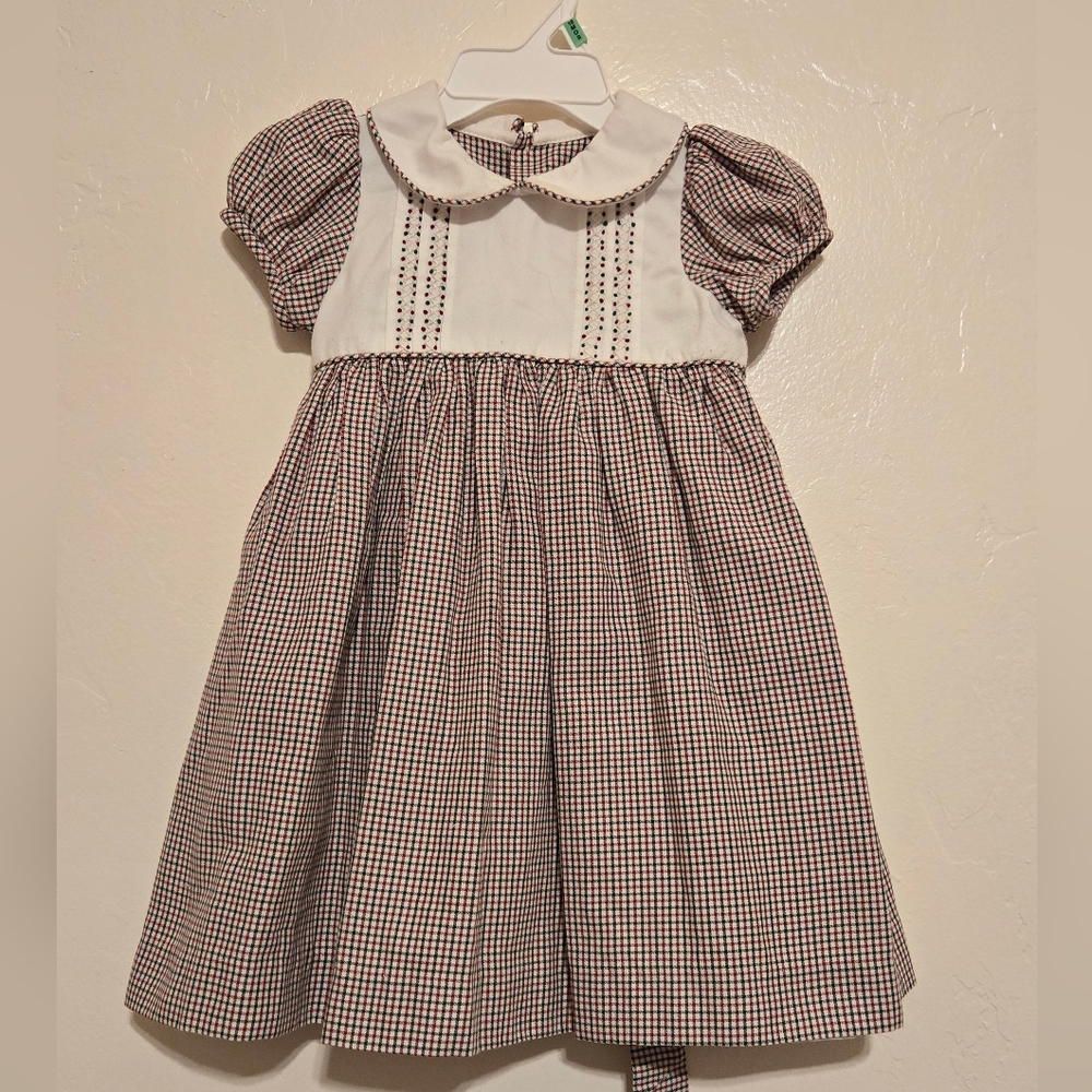 Luli & Me  Embroidered Christmas Holiday Dress 18m